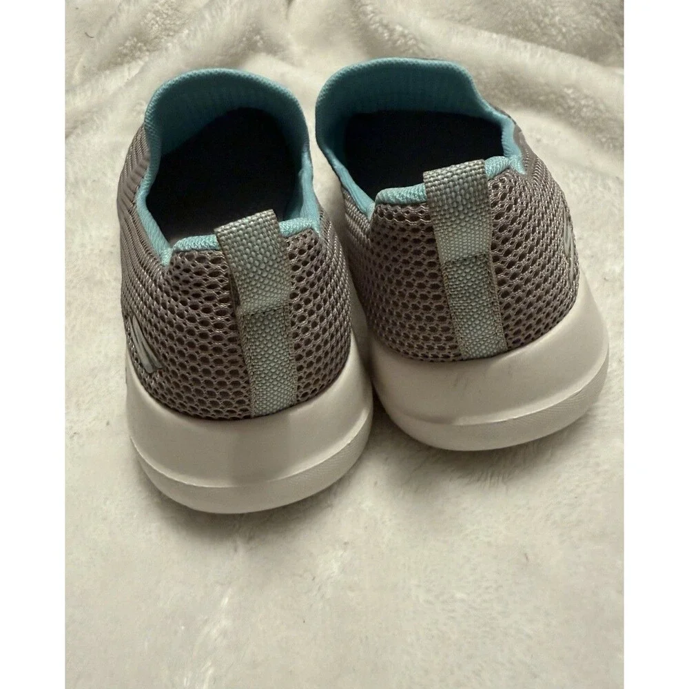Skechers Air Cooled Goga Mat Walking Shoes Taupe Light Blue Mesh Size 8.5 - Picture 3 of 7